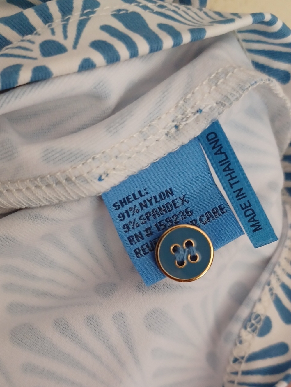 J Mclaughlin Cornelia Shirt Sandshell Print Catalina Cloth SZ M Blue White NWOT - Picture 13 of 14